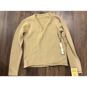 NWT vintage John Patrick Cotton Sweater made in Hong Kong tan sz m